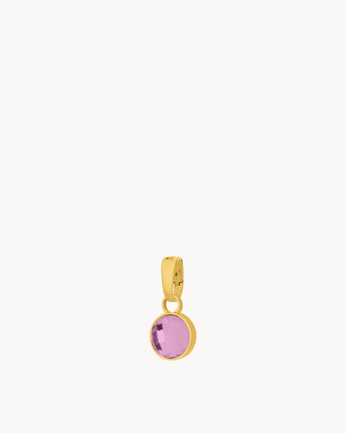 February Birthstone Devotion Dainty Signature Pendant, Gold