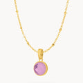 February Signature Birthstone Necklace Set, Gold