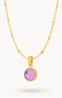 February Signature Birthstone Necklace Set, Gold