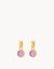 February Birthstone Devotion Dainty Signature Earring Pendants, Gold