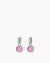February Birthstone Devotion Dainty Signature Earring Pendants, Silver