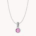 February Devotion Dainty Signature Birthstone Necklace Set, Silver