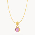 February Devotion Dainty Signature Birthstone Necklace Set, Gold