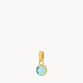 March Birthstone Peace Dainty Signature Pendant, Gold