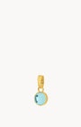 March Birthstone Peace Dainty Signature Pendant, Gold