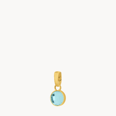 March Birthstone Peace Dainty Signature Pendant, Gold