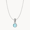 March Peace Dainty Signature Birthstone Necklace Set, Silver