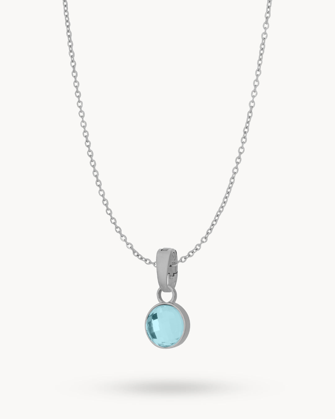 March Peace Dainty Signature Birthstone Necklace Set, Silver