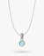 March Peace Dainty Signature Birthstone Necklace Set, Silver