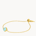 March Birthstone Peace Signature Bracelet, Gold