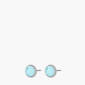 March Birthstone Peace Signature Dainty Stud Earrings, Silver