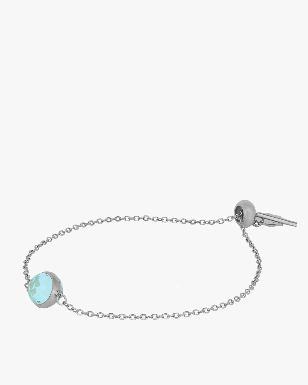 March Birthstone Peace Signature Bracelet, Silver