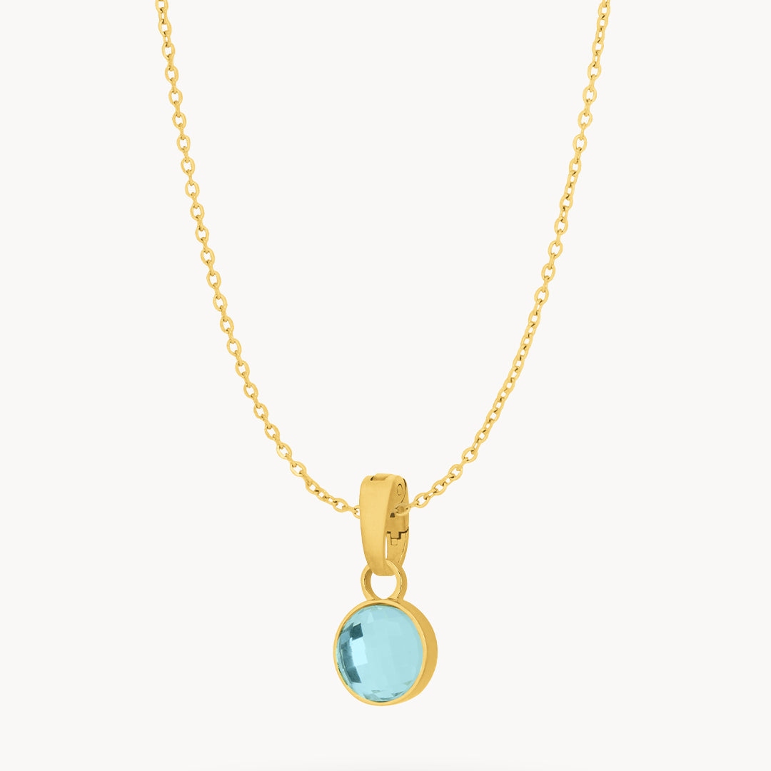 March Peace Dainty Signature Birthstone Necklace Set, Gold