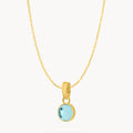 March Peace Dainty Signature Birthstone Necklace Set, Gold