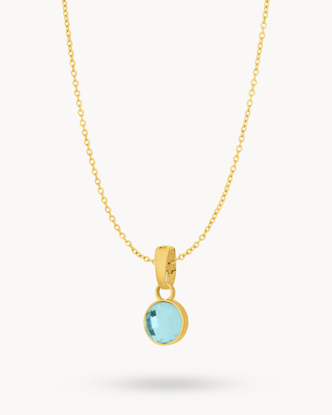 March Peace Dainty Signature Birthstone Necklace Set, Gold