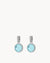 March Peace Birthstone Signature Earring Pendants, Silver