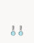 March Birthstone Peace Dainty Signature Earring Pendants, Silver