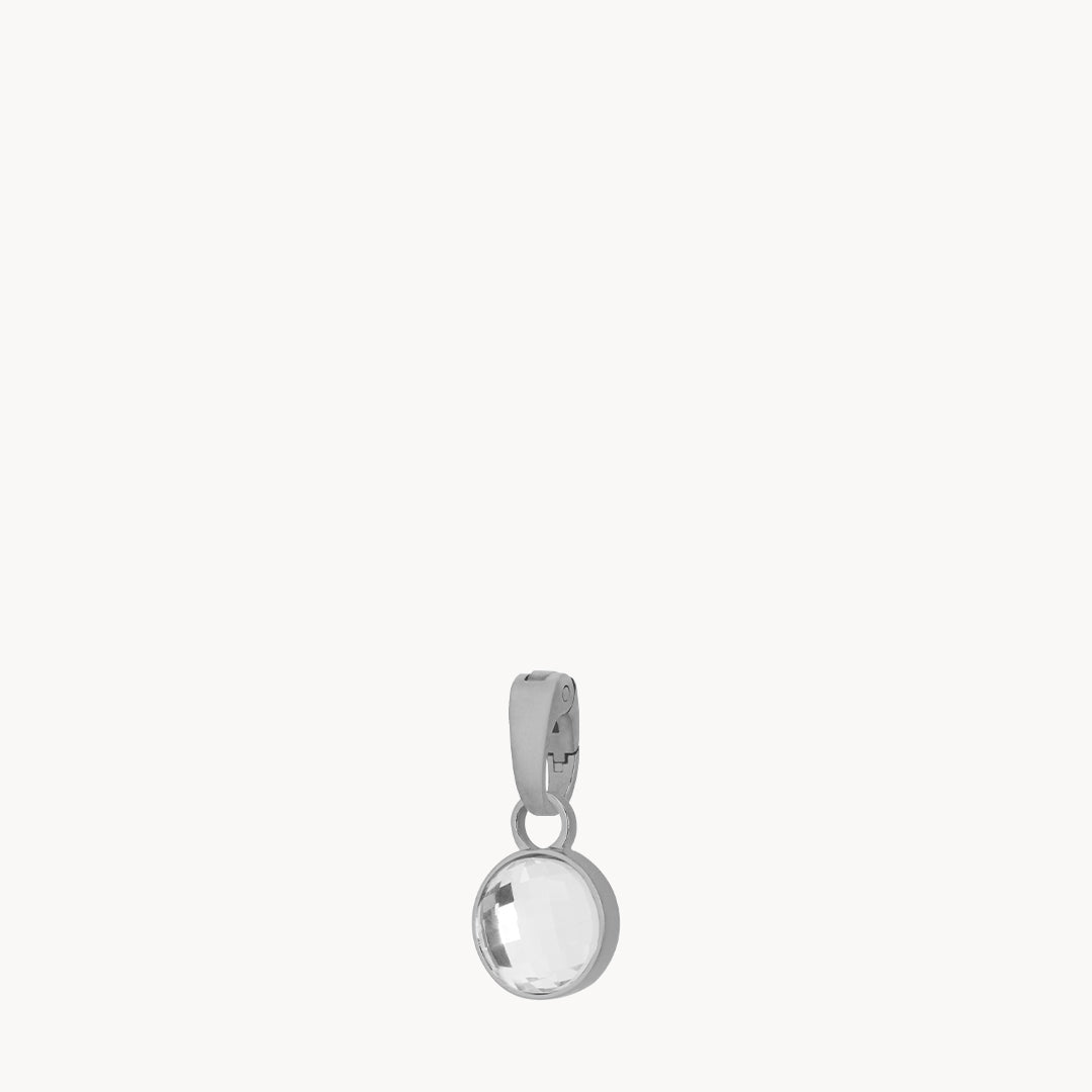 April Birthstone Hope Dainty Signature Pendant, Silver