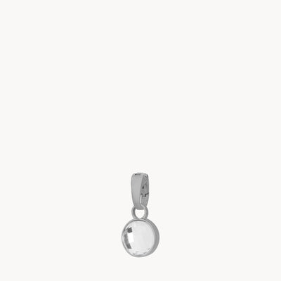 April Birthstone Hope Dainty Signature Pendant, Silver