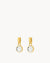 April Birthstone Hope Dainty Signature Earring Pendants, Gold