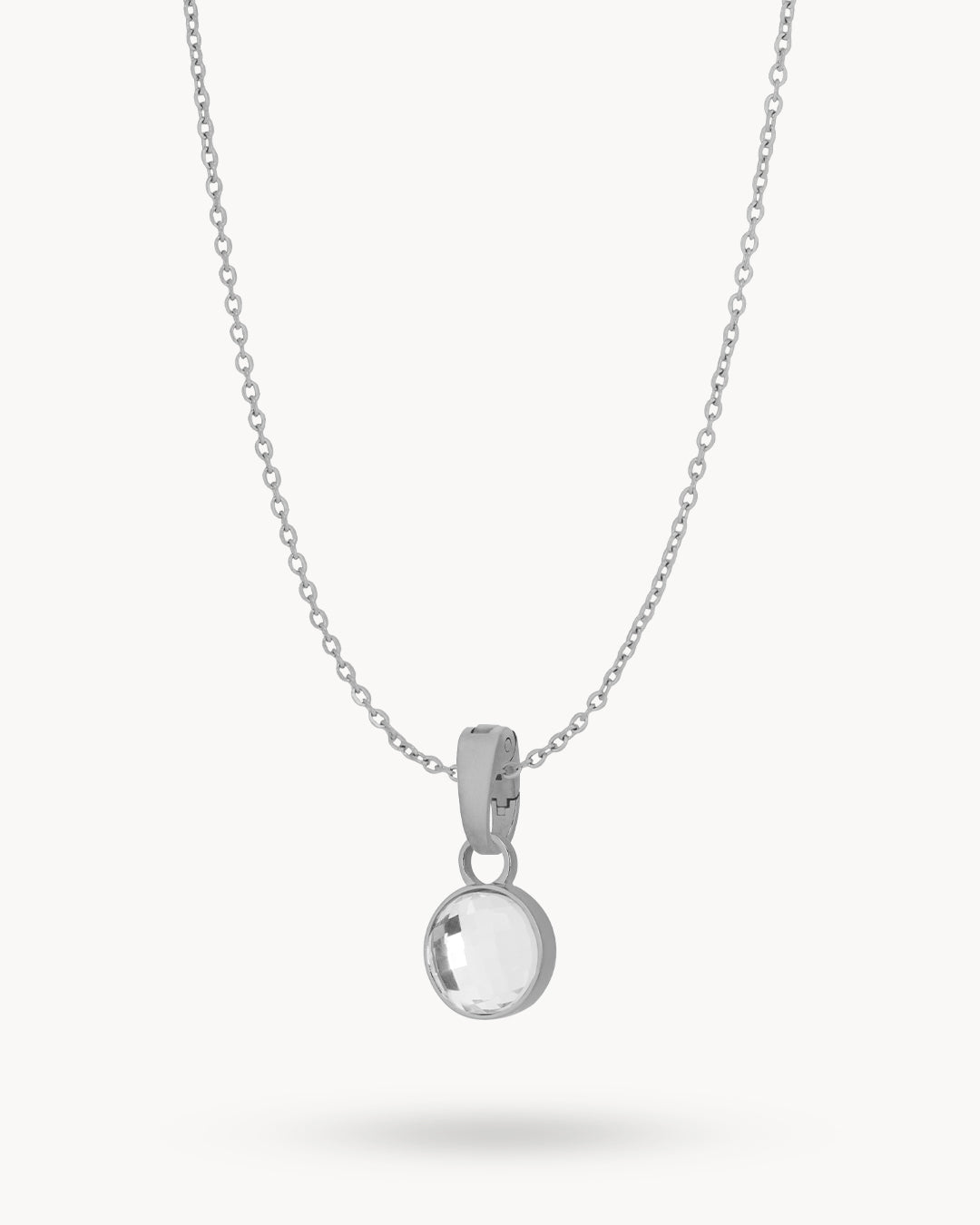 April Hope Dainty Signature Birthstone Necklace Set, Silver