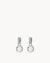 April Birthstone Hope Dainty Signature Earring Pendants, Silver