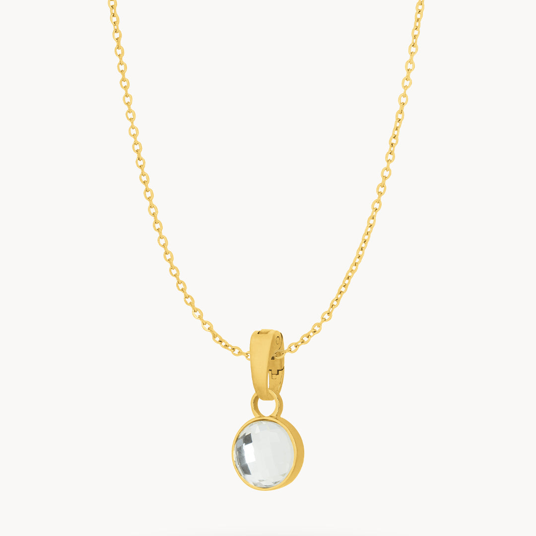 April Hope Dainty Signature Birthstone Necklace Set, Gold