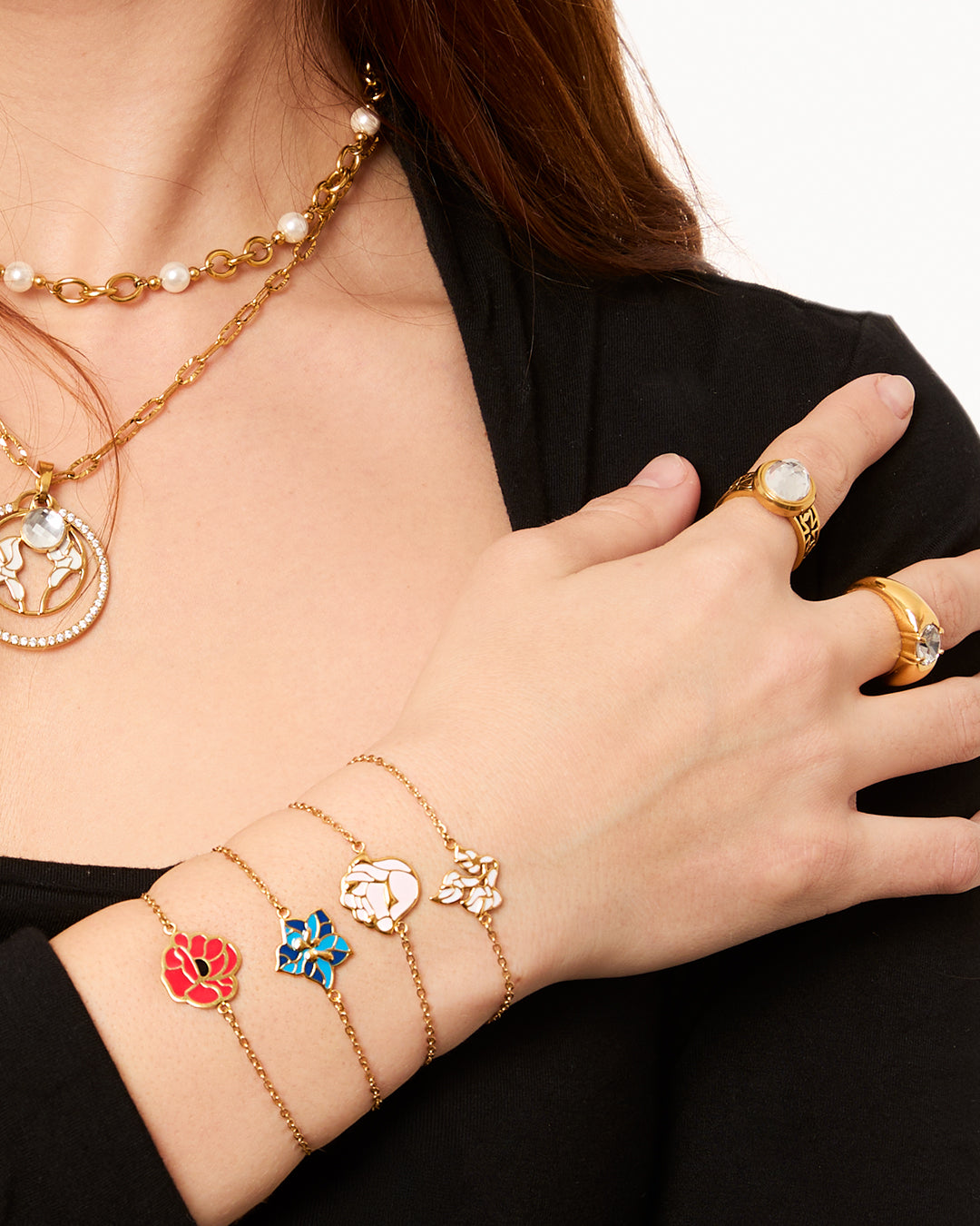 August Poppy Birth Flower Bracelet