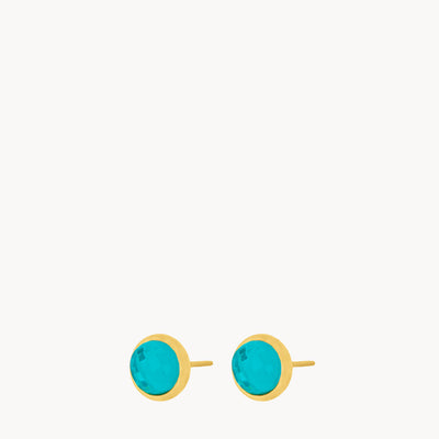 May Birthstone Friendship Signature Dainty Stud Earrings, Gold