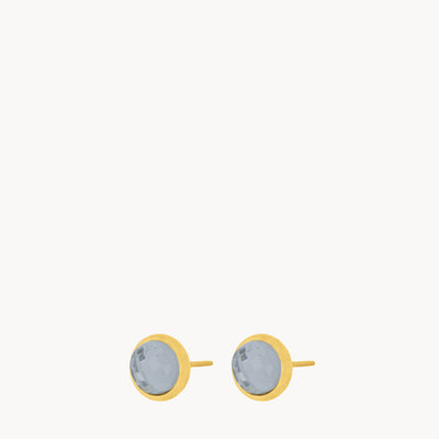 June Birthstone Strength Signature Dainty Stud Earrings, Gold