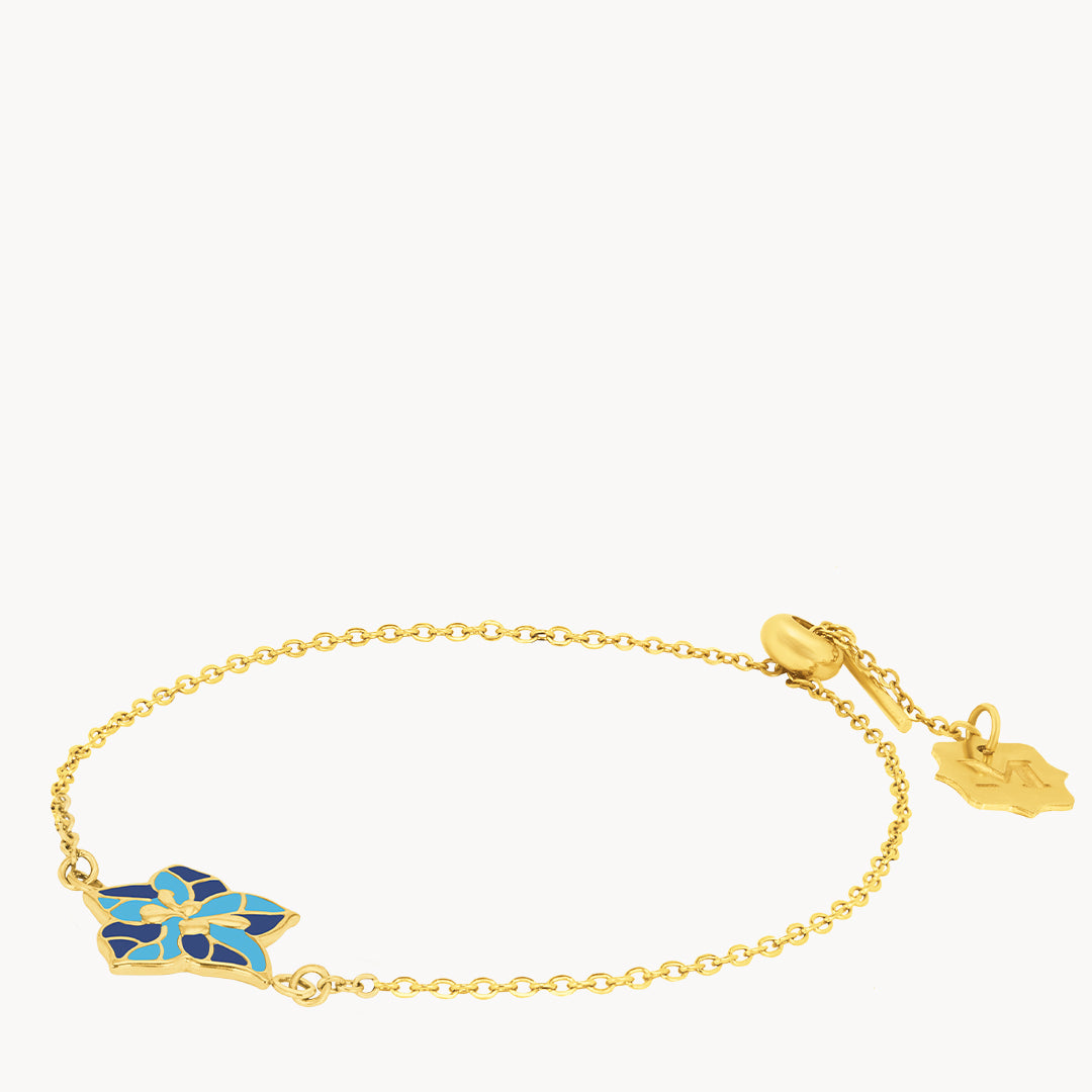 July Larkspur Birth Flower Bracelet