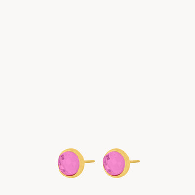 July Birthstone Joy Signature Dainty Stud Earrings, Gold