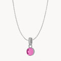 July Joy Dainty Signature Birthstone Necklace Set, Silver