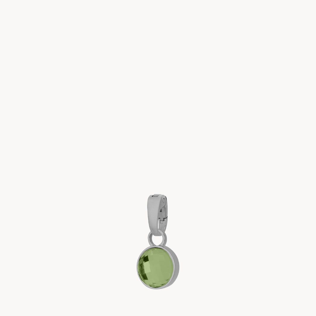August Birthstone Beauty Dainty Signature Pendant, Silver