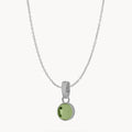 August Beauty Dainty Signature Birthstone Necklace Set, Silver