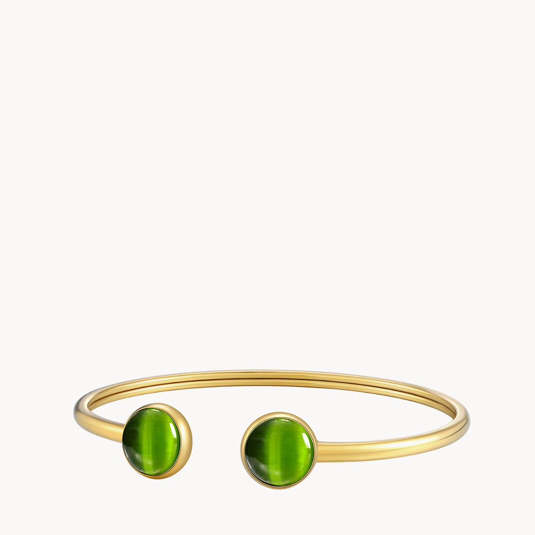 Mellow Green Cat Eye Statement Bangle