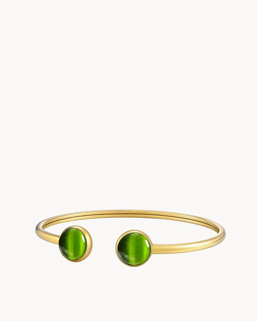 Mellow Green Cat Eye Statement Bangle