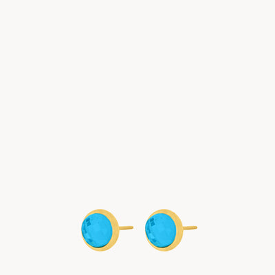 September Birthstone Wisdom Signature Dainty Stud Earrings, Gold