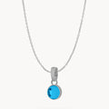 September Wisdom Dainty Signature Birthstone Necklace Set, Silver