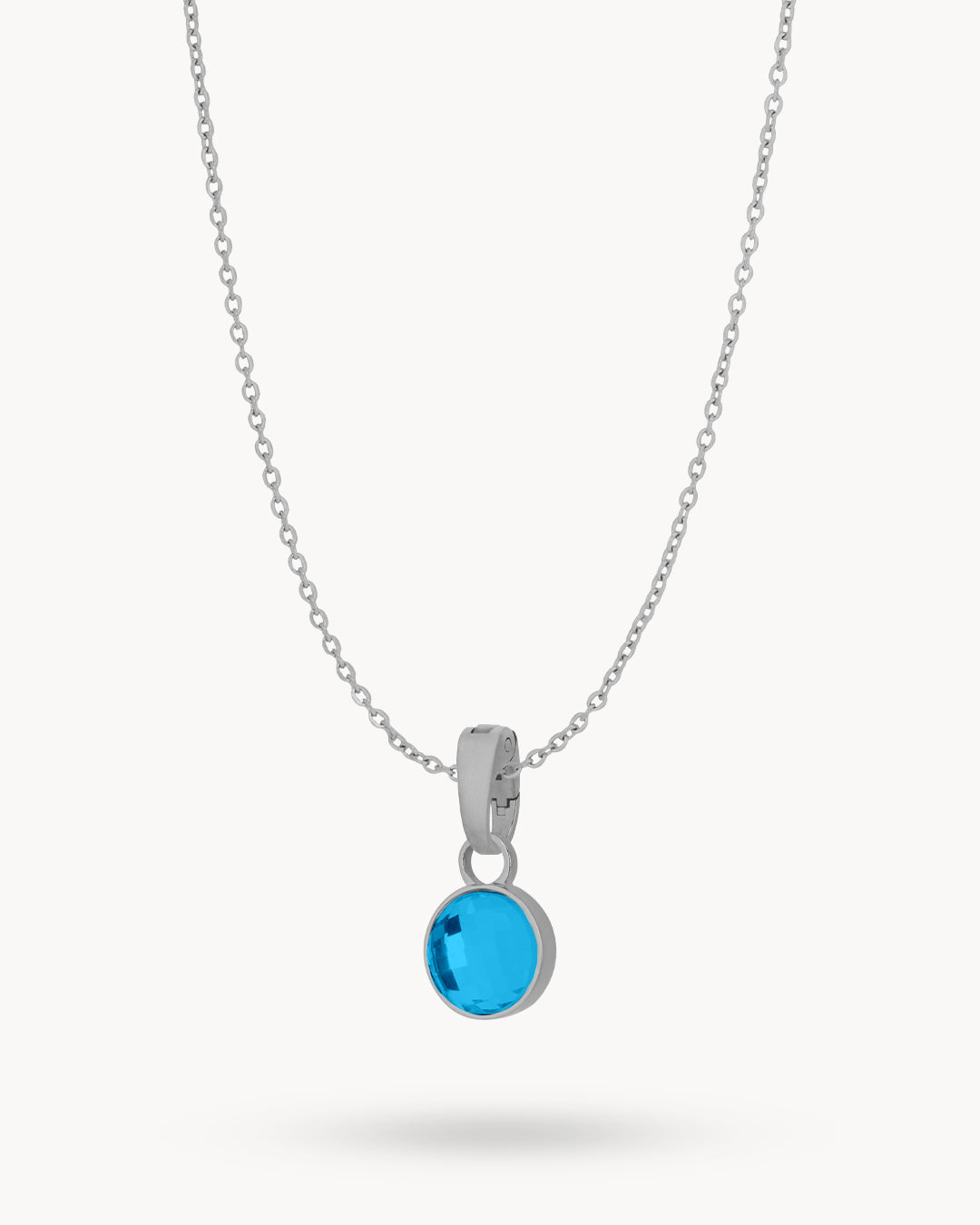 September Wisdom Dainty Signature Birthstone Necklace Set, Silver