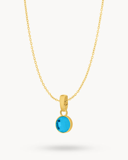 September Wisdom Dainty Signature Birthstone Necklace Set, Gold