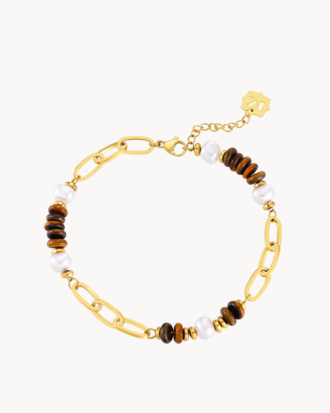 Tiger Eye and Chain Anklet 