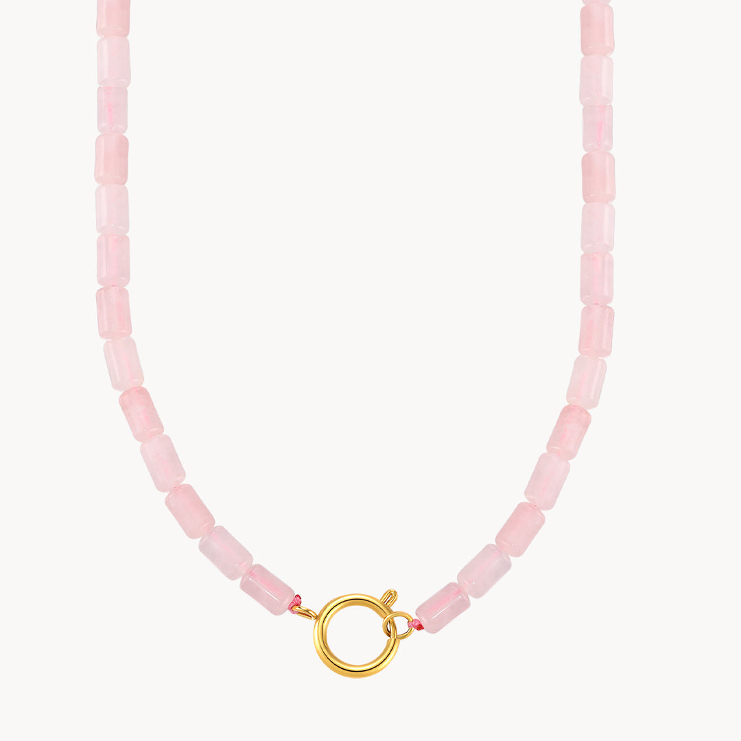Pink Quartz Charm Necklace