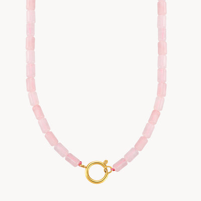 Pink Quartz Charm Necklace