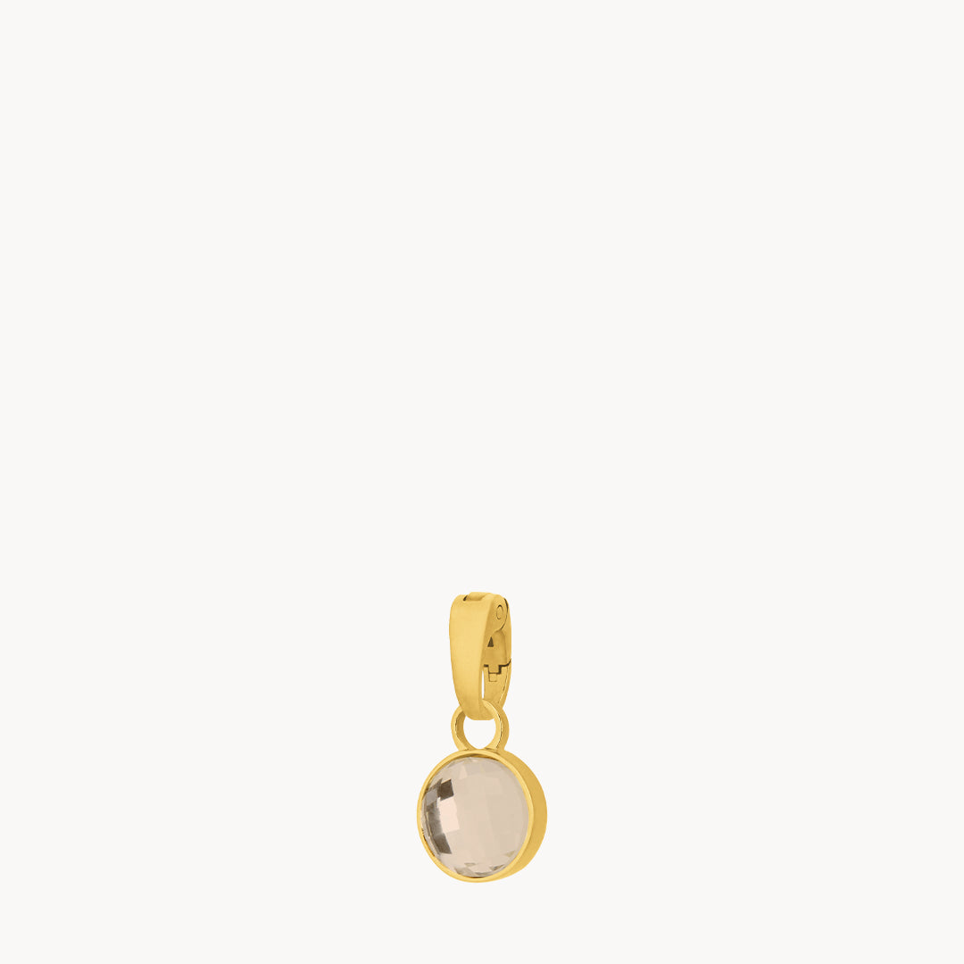 October Birthstone Love Dainty Signature Pendant, Gold