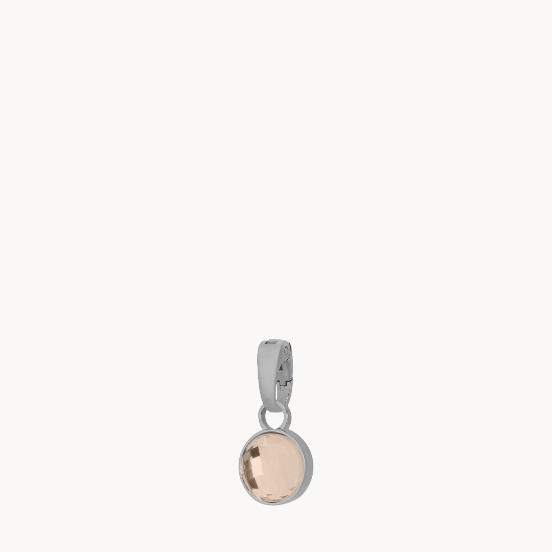 October Birthstone Love Dainty Signature Pendant, Silver