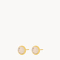 October Birthstone Love Signature Dainty Stud Earrings, Gold