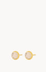 October Birthstone Love Signature Dainty Stud Earrings, Gold