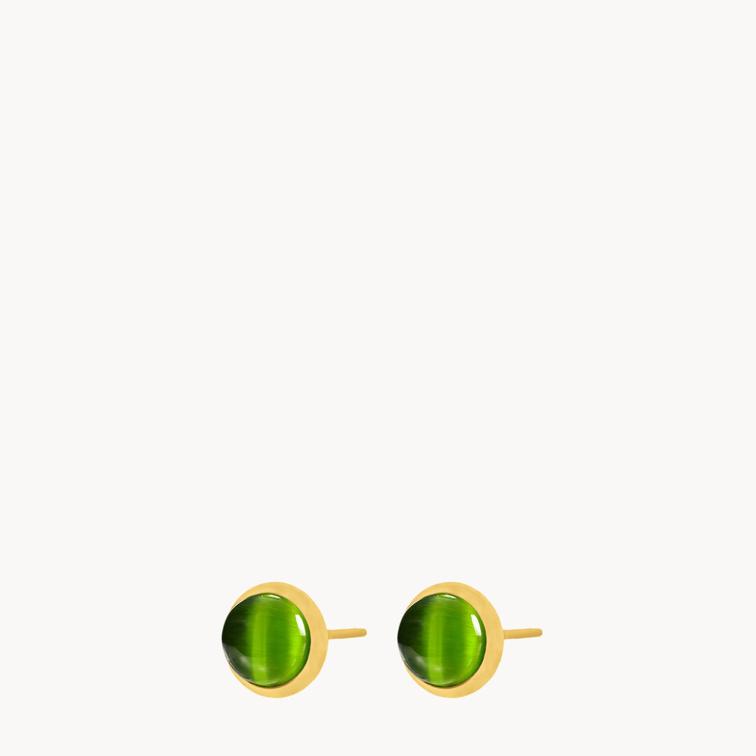 Mellow Green Cat Eye Signature Stud Earrings