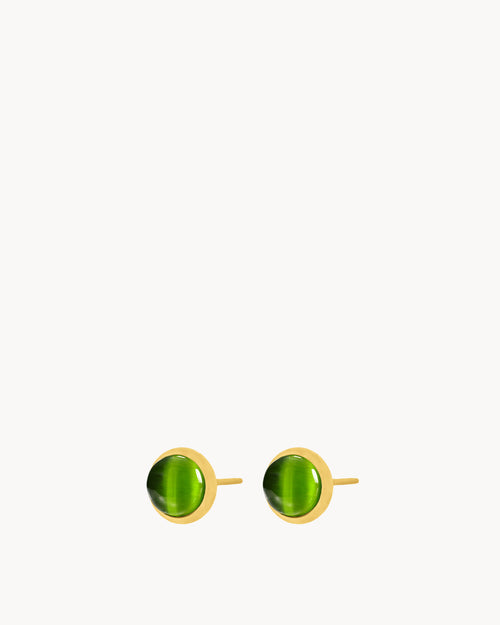 Mellow Green Cat Eye Signature Stud Earrings